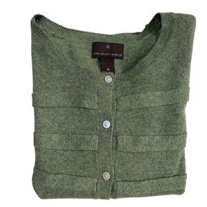 Fenn Wright Manson Angora Wool Blend Textured Front Cardigan Sweater (Green) - M